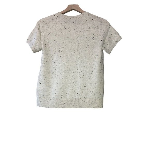EVERLANE The Cashmere Sweater Tee Short Sleeve Beige Speckled Sz Small - Picture 2 of 7